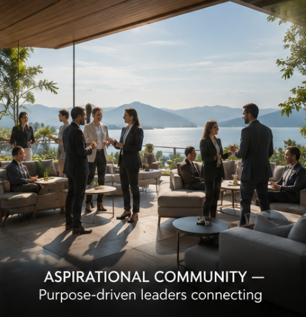 Aspirational community — purpose-driven leaders connecting