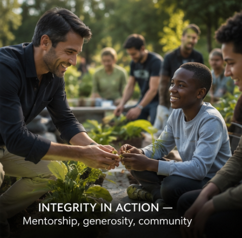 Integrity in action — mentorship, generosity, community